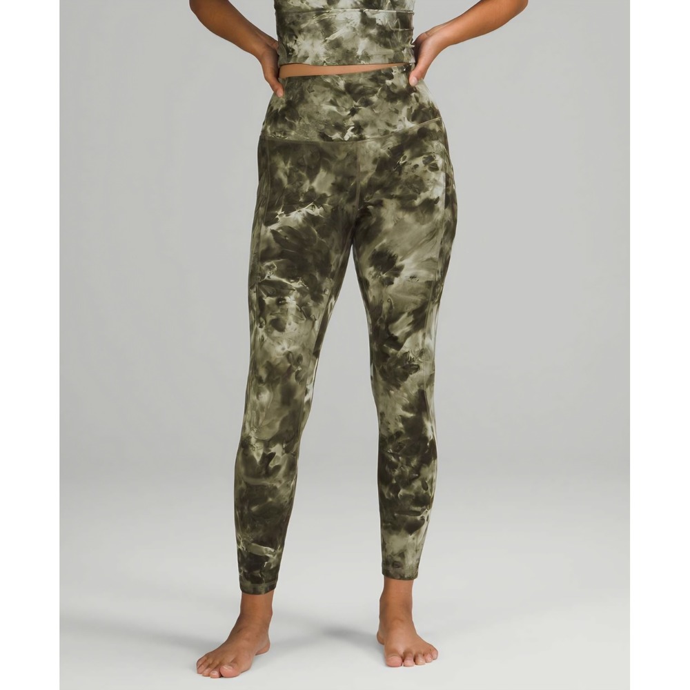 Lululemon Align High-Rise Pant with Pockets, 25" Diamond Dye Greens Sz 12